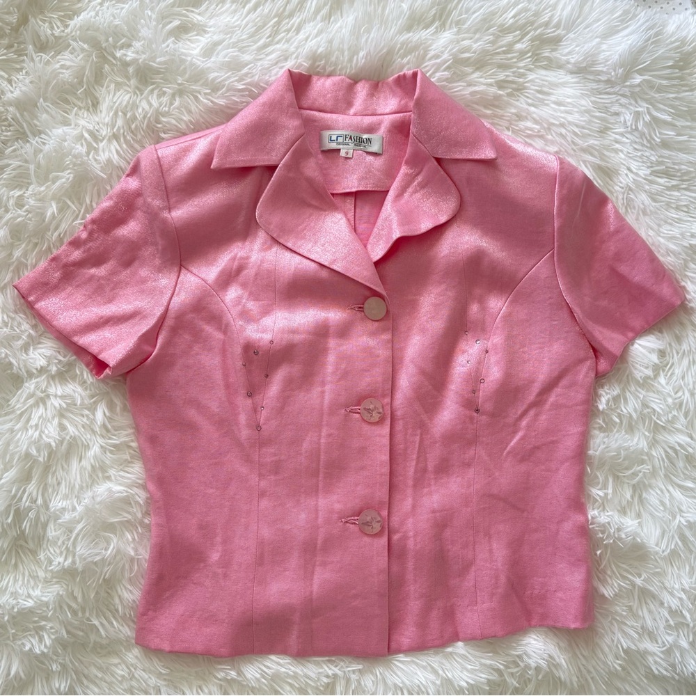 Vintage Pink Short Sleeve Blazer